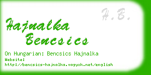 hajnalka bencsics business card